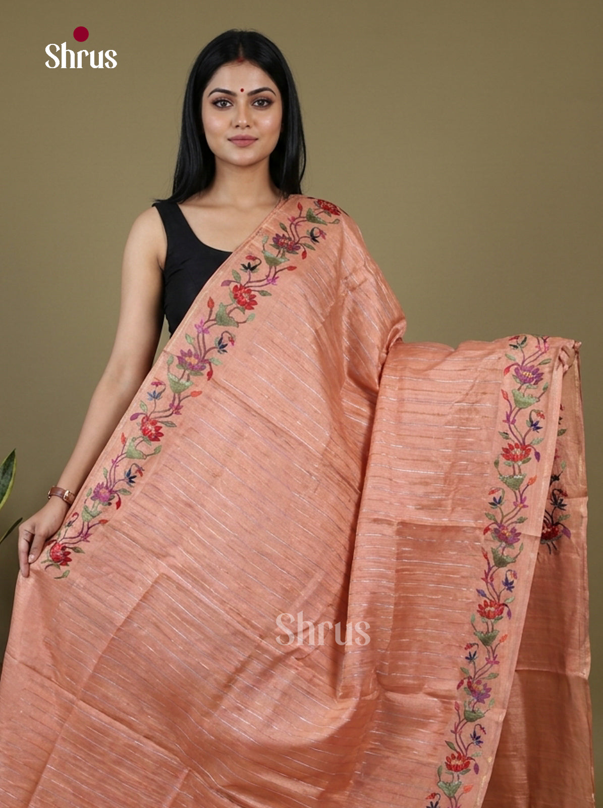Tussar Embroidery Saree - EI17234