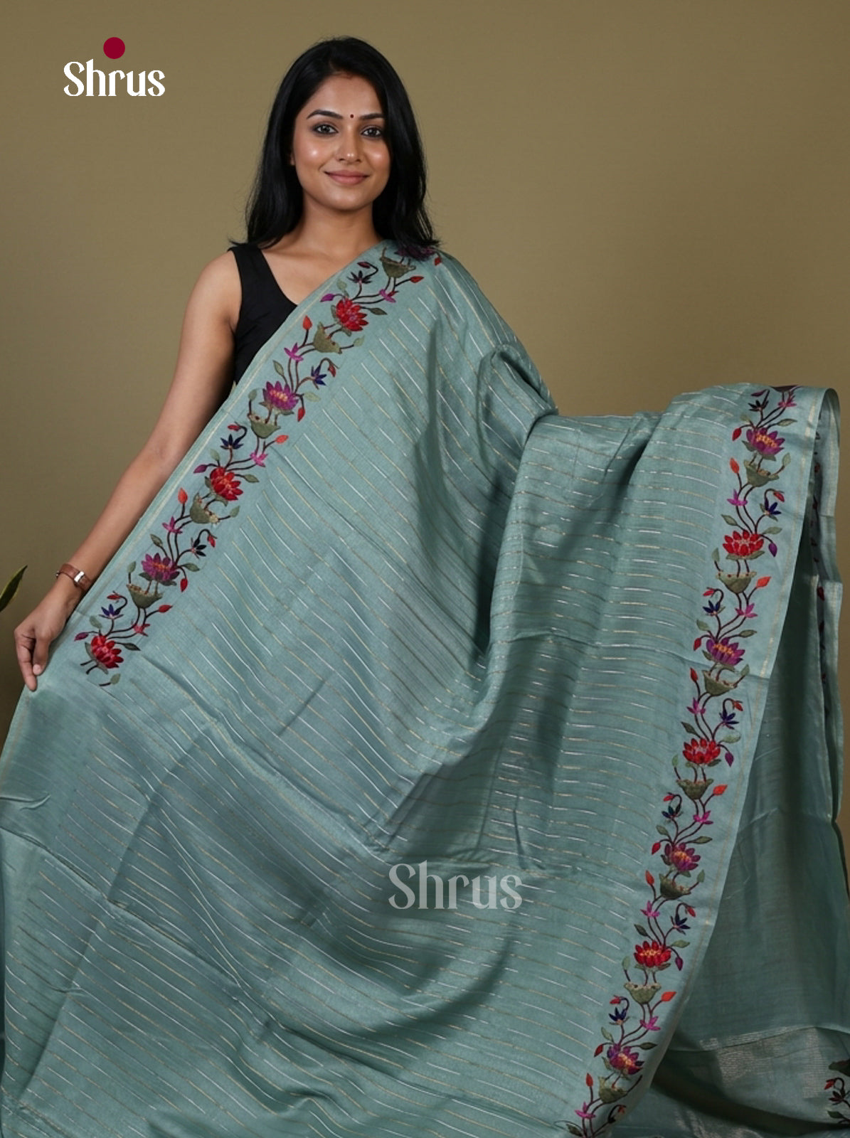 Tussar Embroidery Saree - EI17236