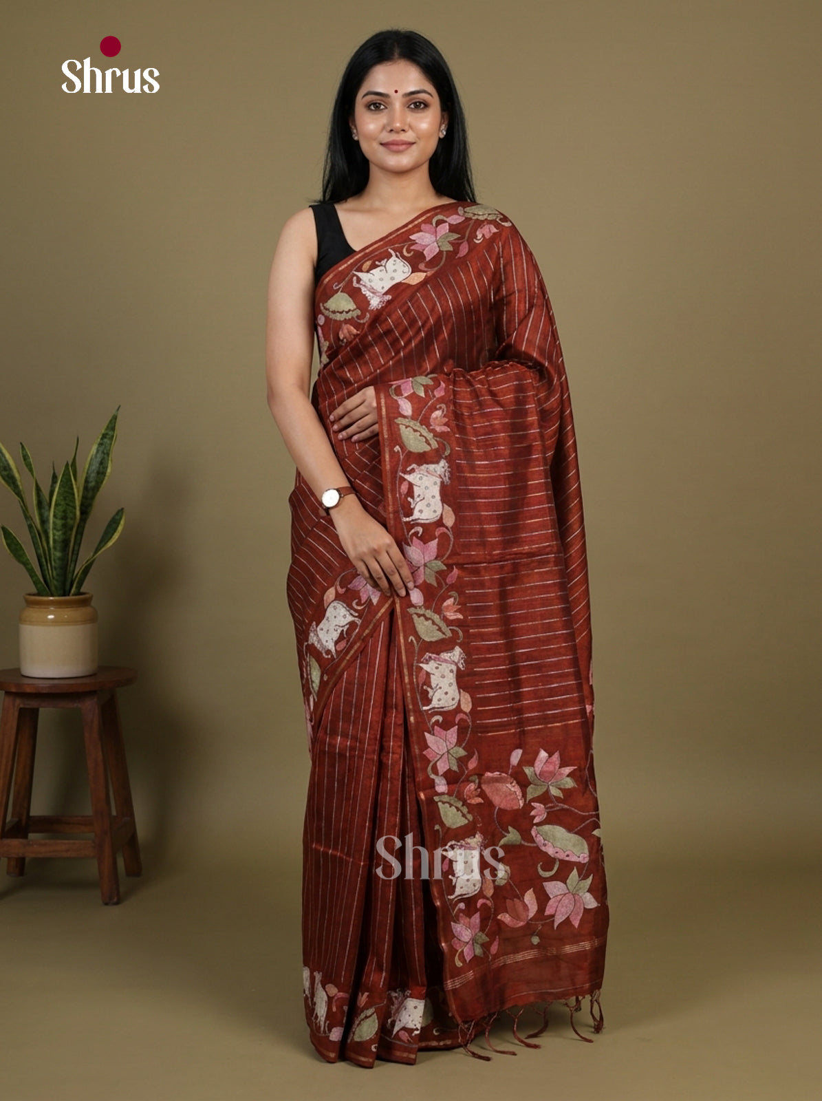 Tussar Embroidery Saree - EI17242