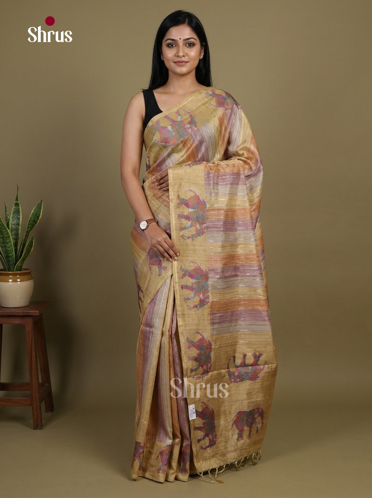 Tussar Embroidery Saree - EI17249