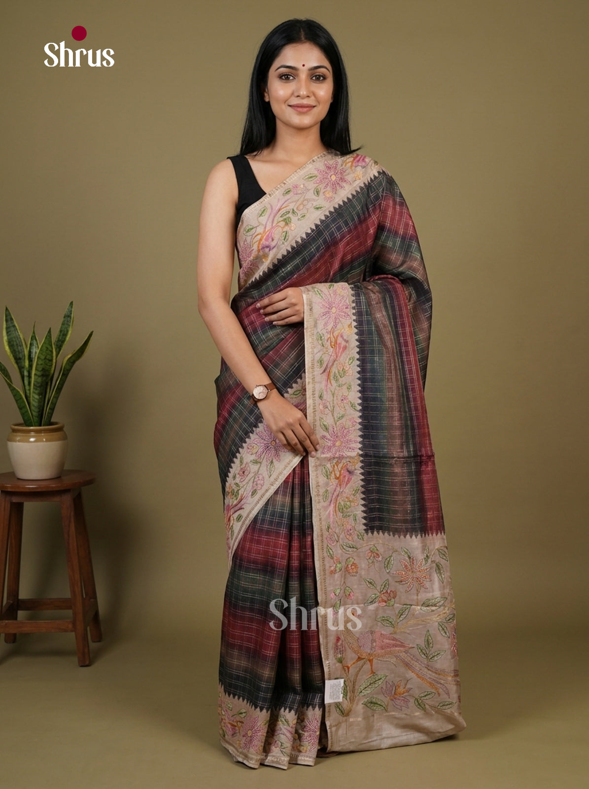 Tussar Embroidery Saree - EI17257