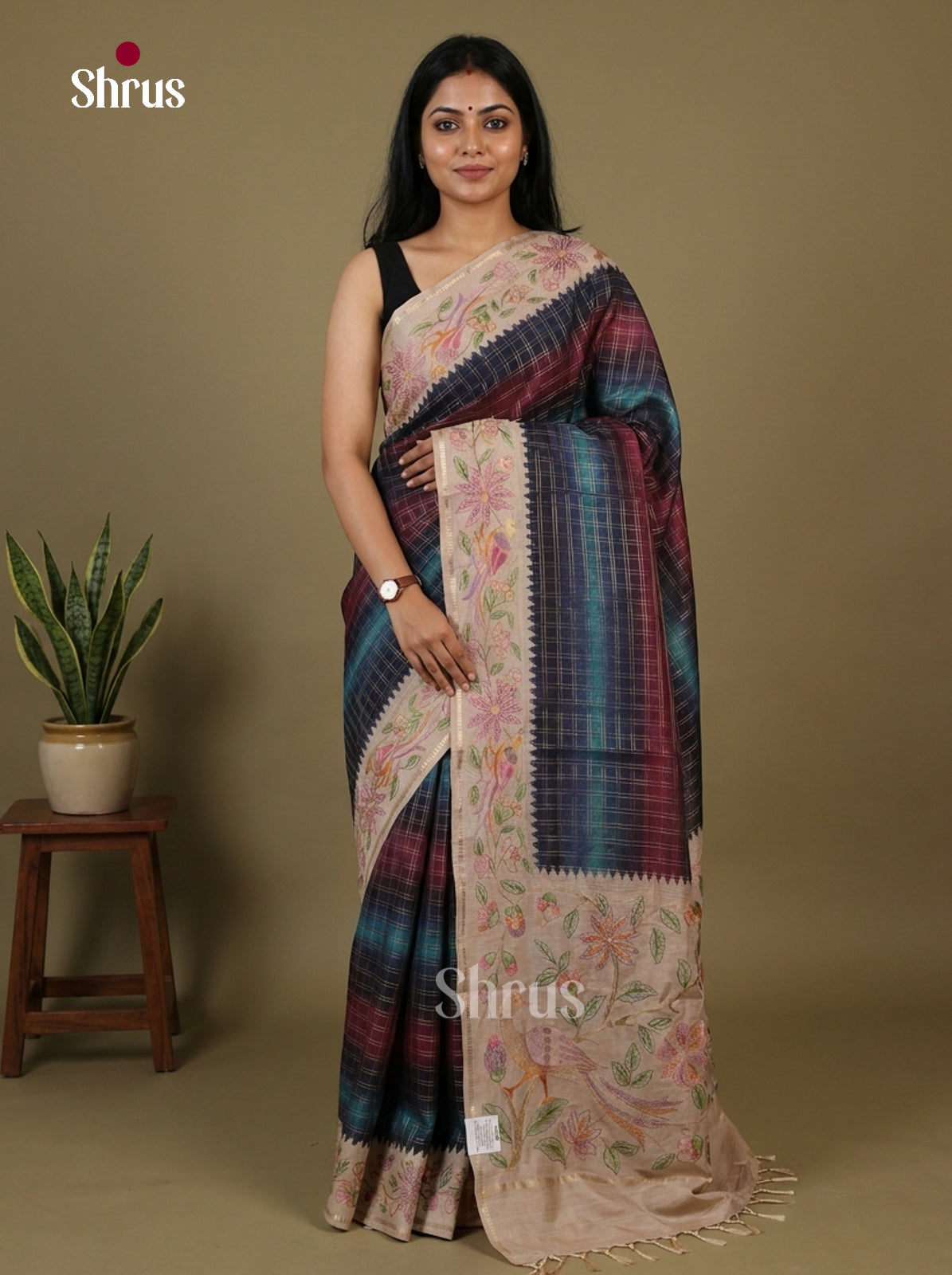 Tussar Embroidery Saree - EI17259