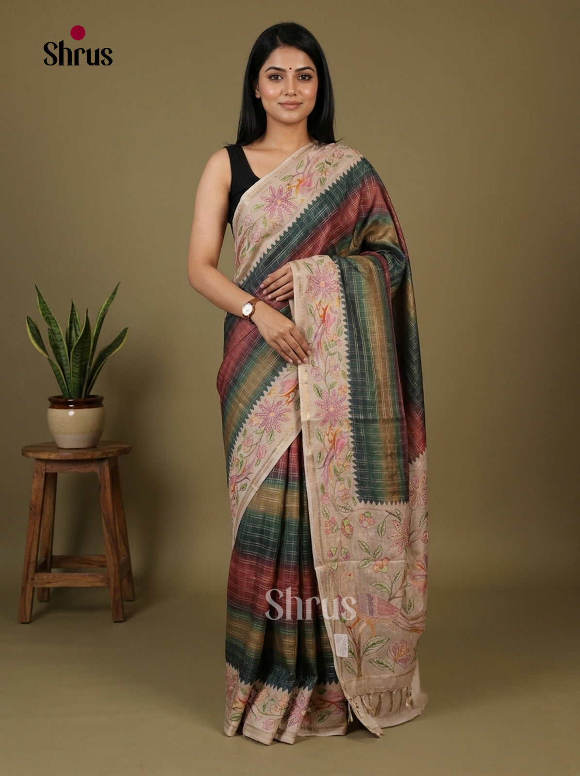 Tussar Embroidery Saree - EI17260