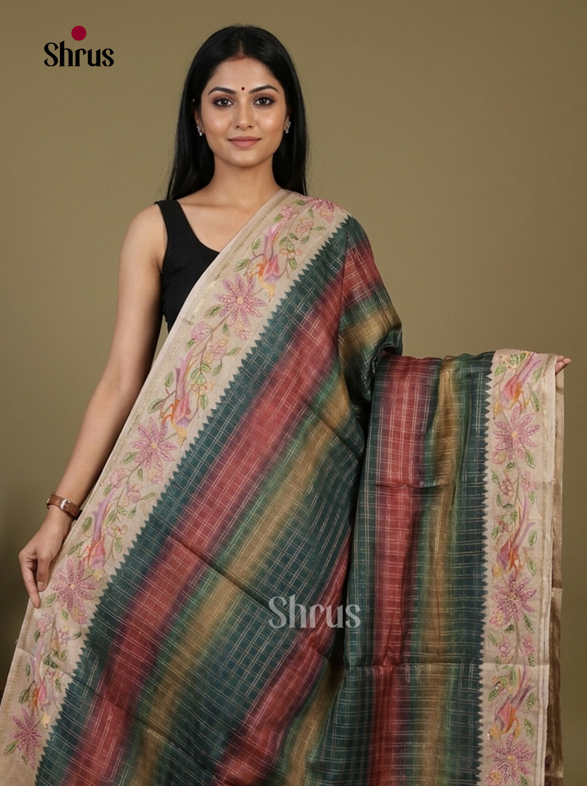 Tussar Embroidery Saree - EI17260