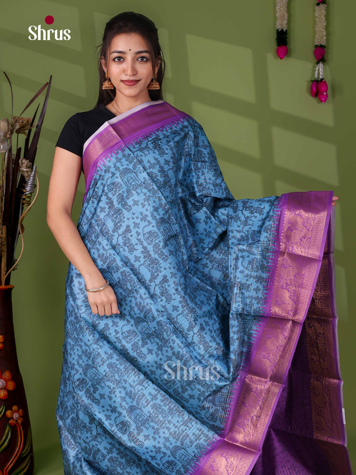Semi Tussar Saree - EI24032