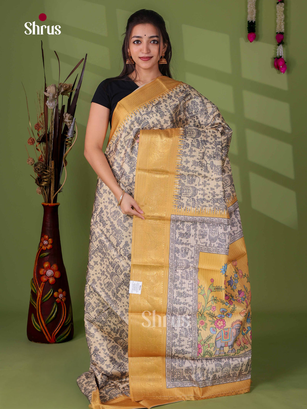 Semi Tussar Saree - EI24043