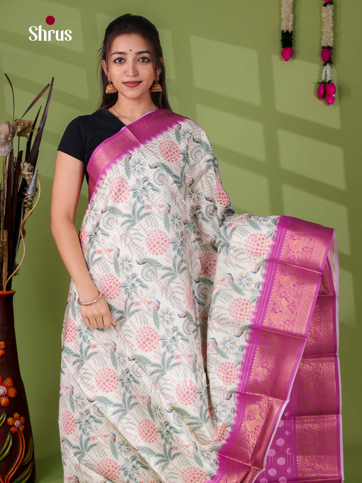 Semi Tussar Saree - EI24196