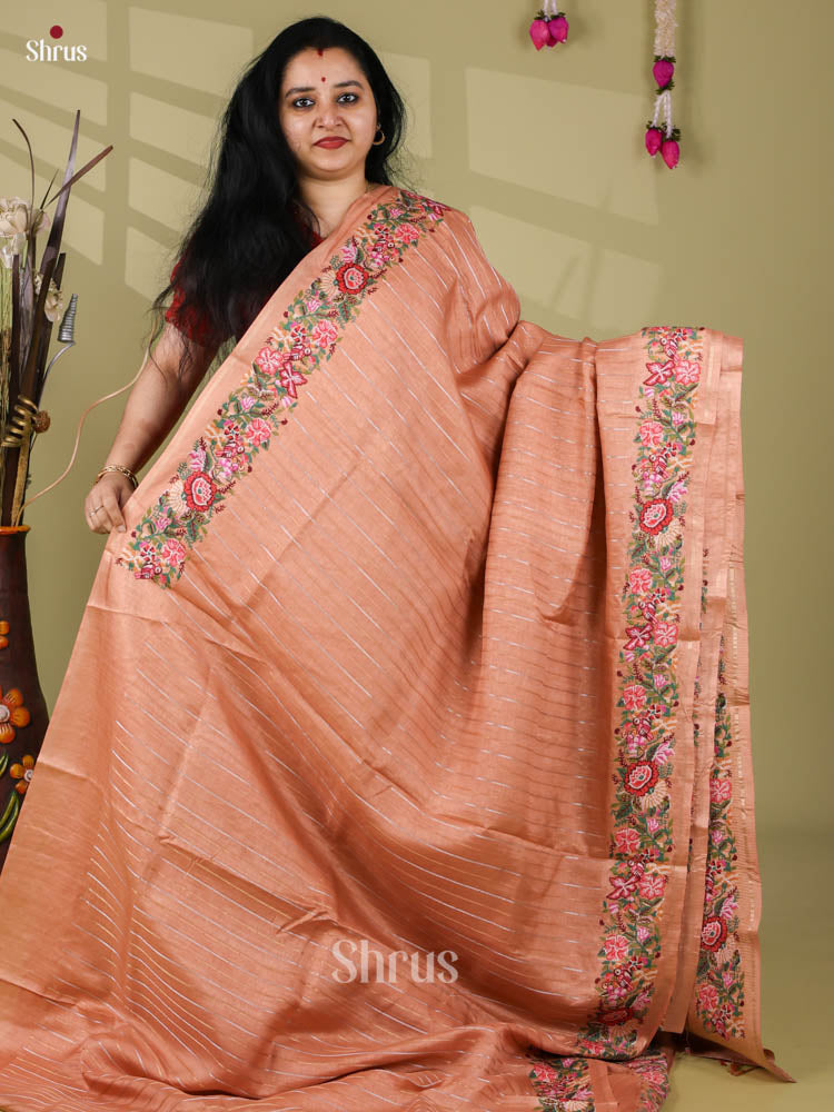 Tussar Embroidery Saree - EI24215