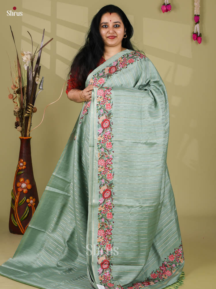 Tussar Embroidery Saree - EI24216
