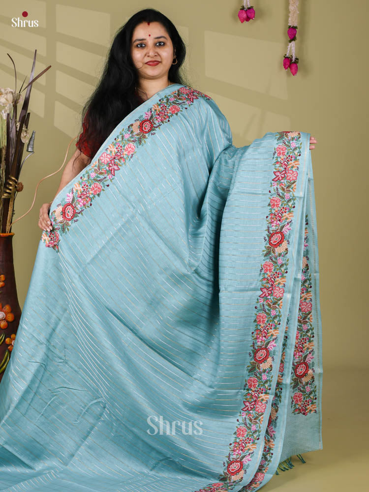 Tussar Embroidery Saree - EI24218