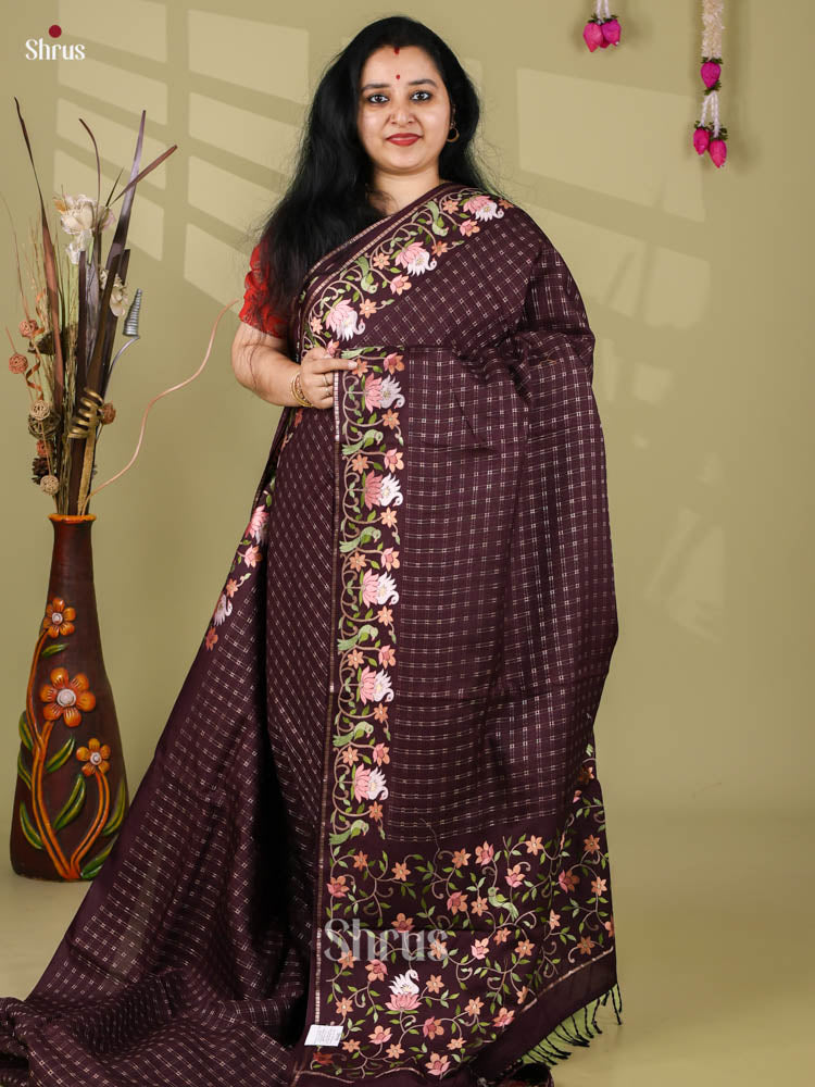 Tussar Embroidery Saree - EI24228