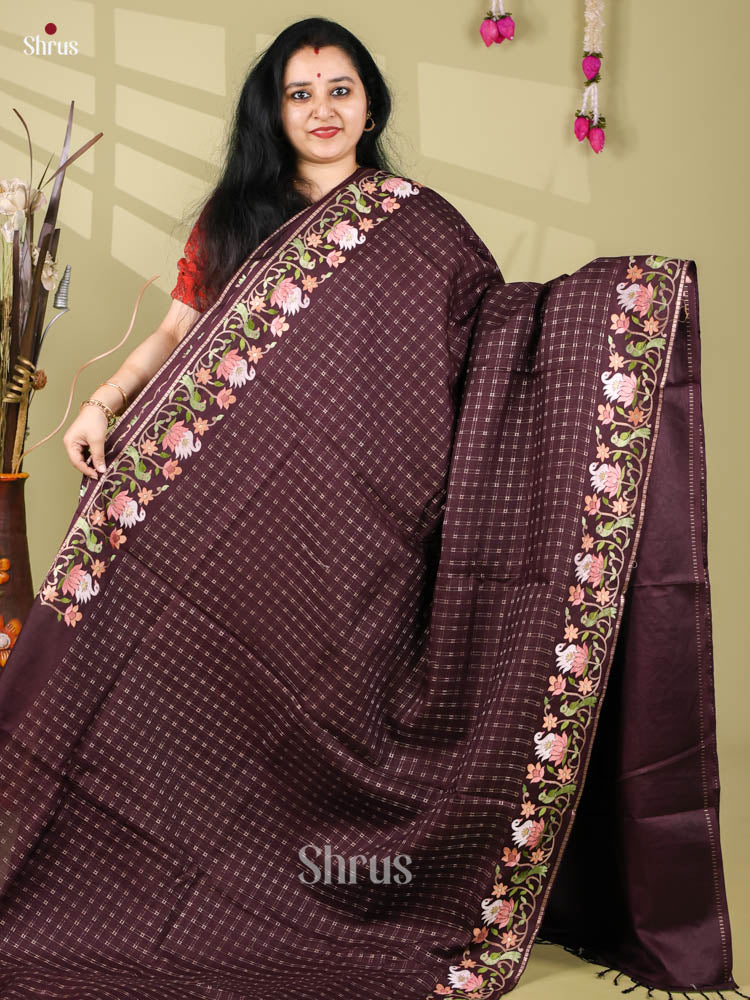 Tussar Embroidery Saree - EI24228