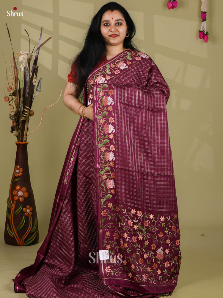 Tussar Embroidery Saree - EI24230