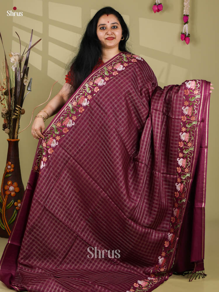 Tussar Embroidery Saree - EI24230