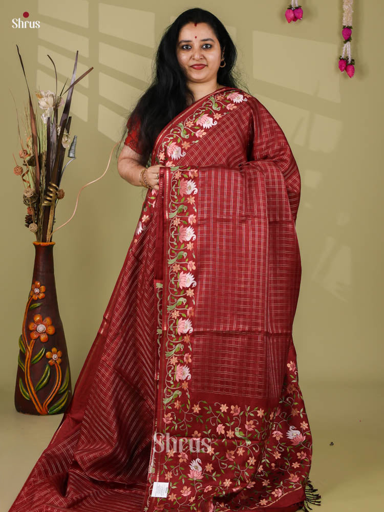 Tussar Embroidery Saree - EI24232