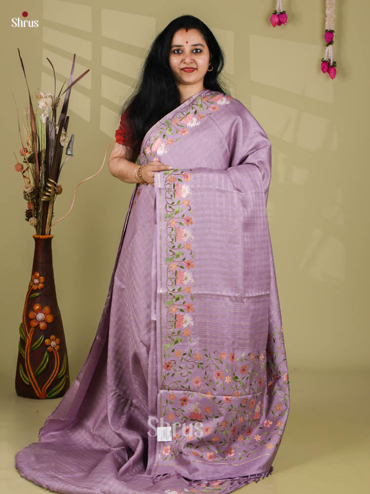 Tussar Embroidery Saree - EI24233