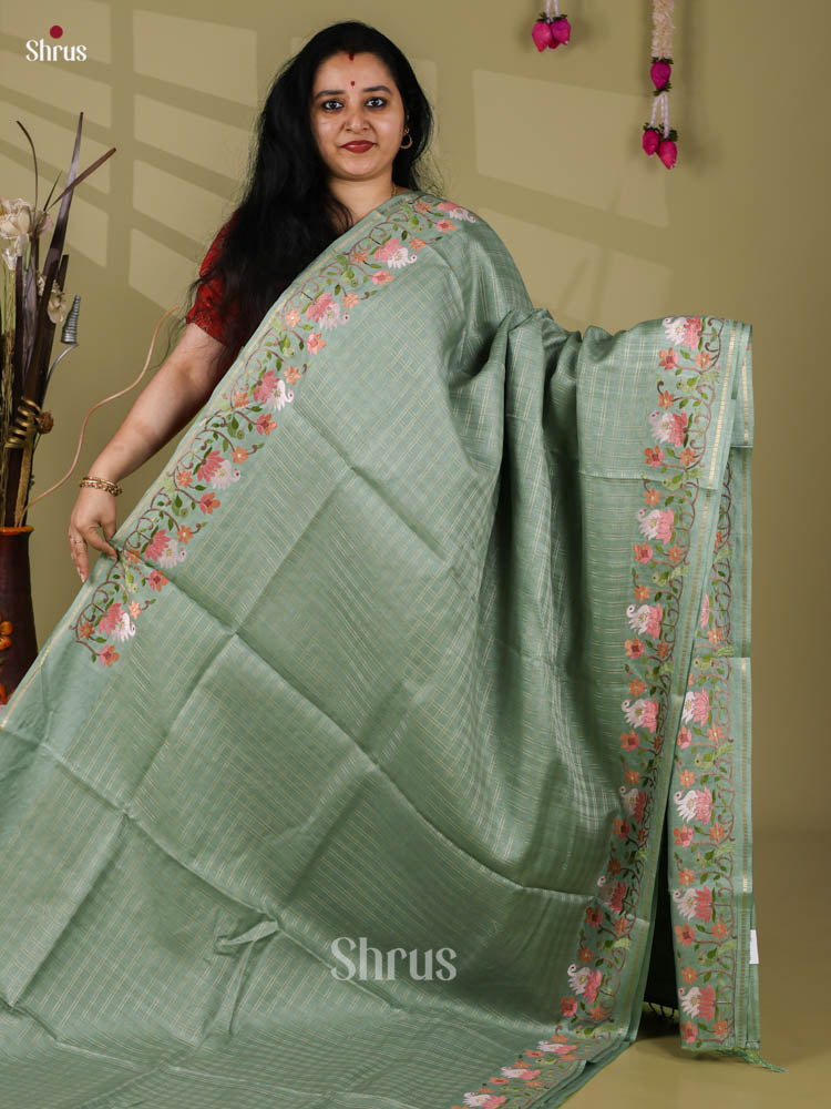 Tussar Embroidery Saree - EI24234