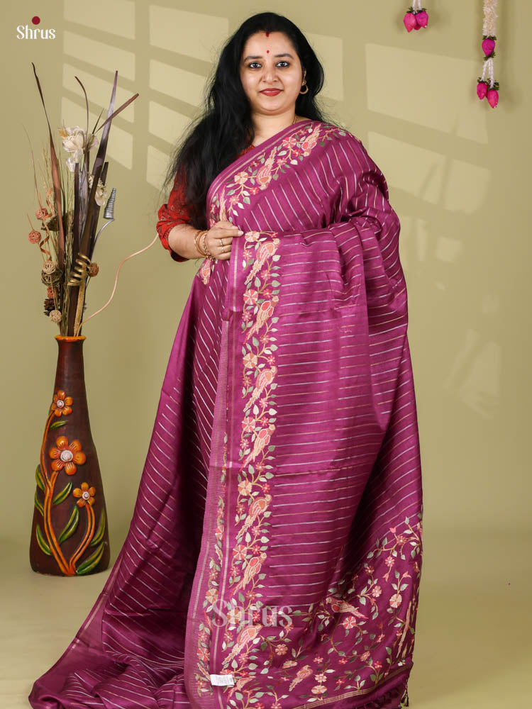 Tussar Embroidery Saree - EI24240