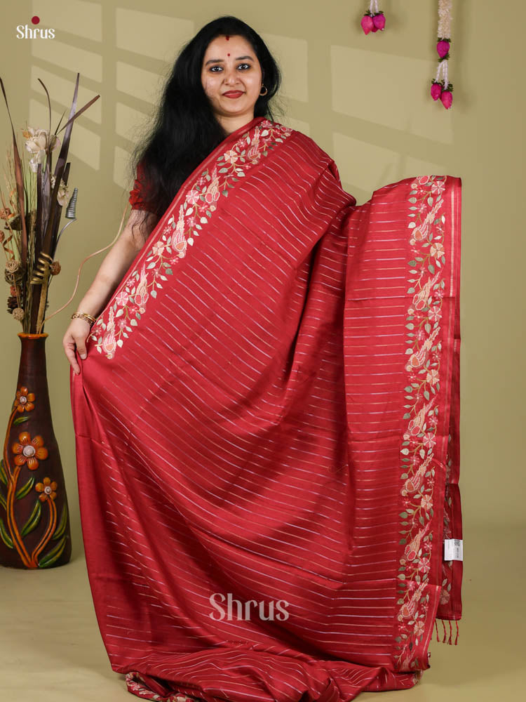 Tussar Embroidery Saree - EI24241