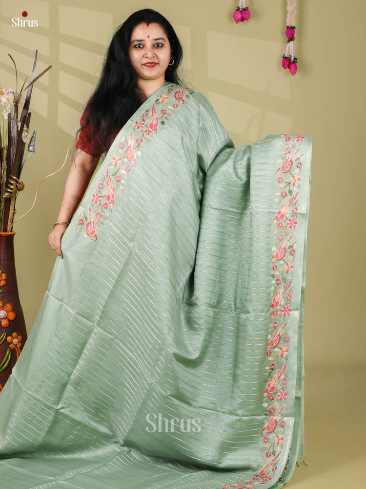 Tussar Embroidery Saree - EI24248