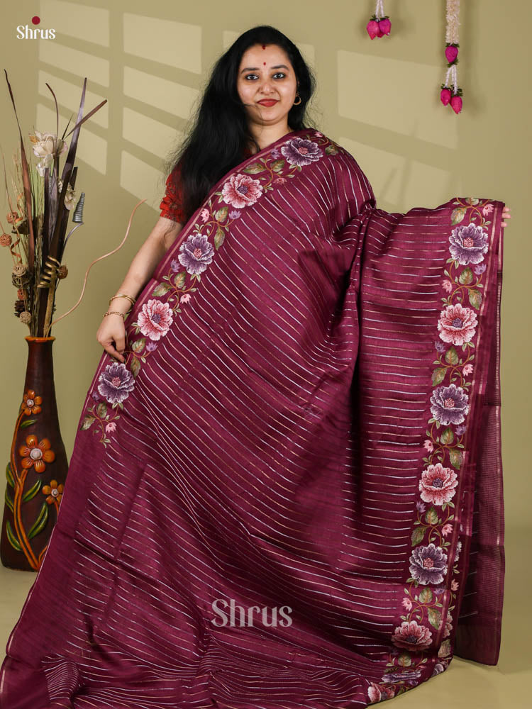 Tussar Embroidery Saree - EI24249