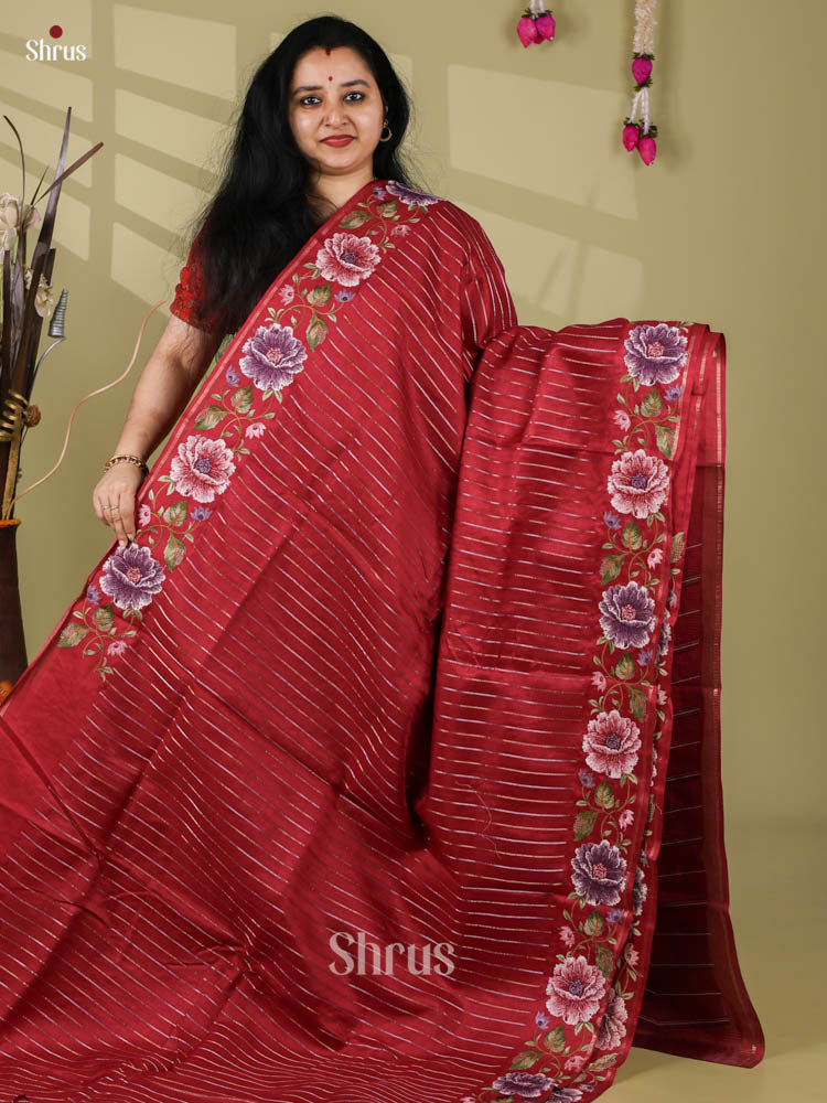 Tussar Embroidery Saree - EI24250