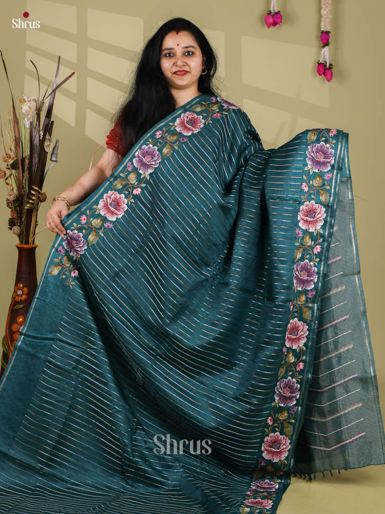 Tussar Embroidery Saree - EI24253