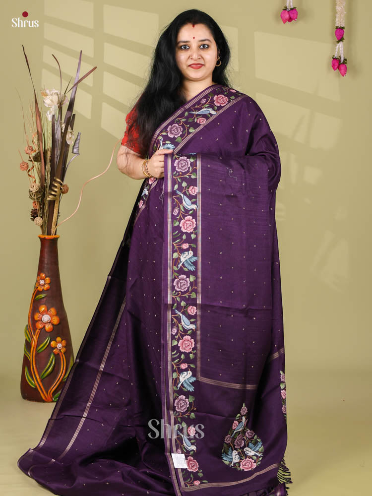 Tussar Embroidery Saree - EI24255