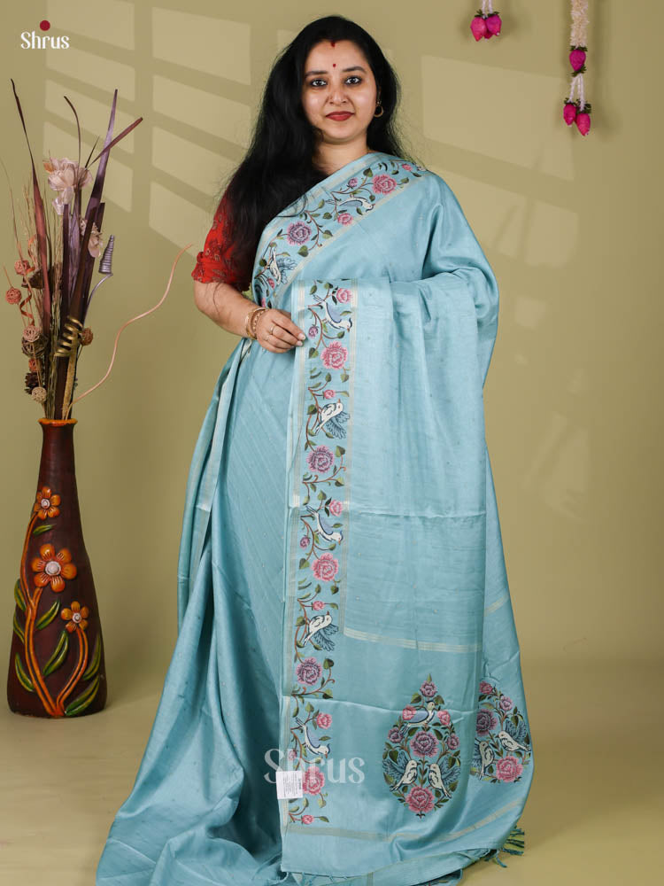 Tussar Embroidery Saree - EI24257