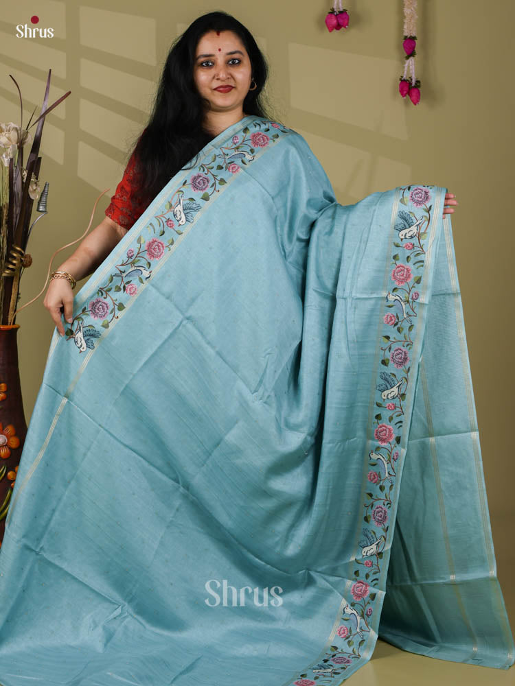 Tussar Embroidery Saree - EI24257
