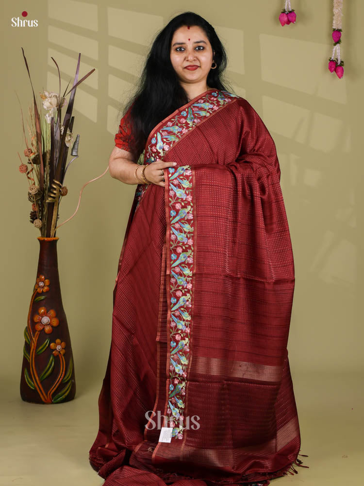 Tussar Embroidery Saree - EI24263
