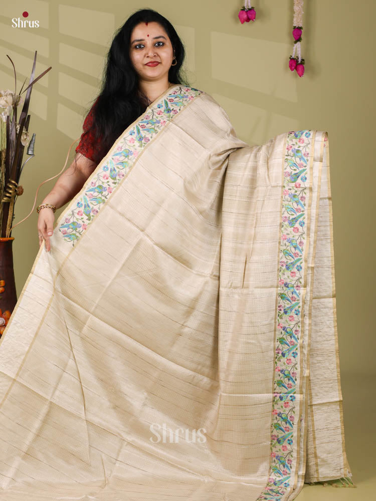 Tussar Embroidery Saree - EI24265