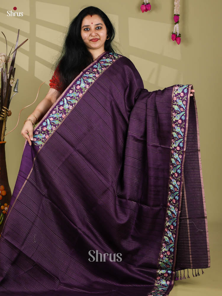 Tussar Embroidery Saree - EI24266