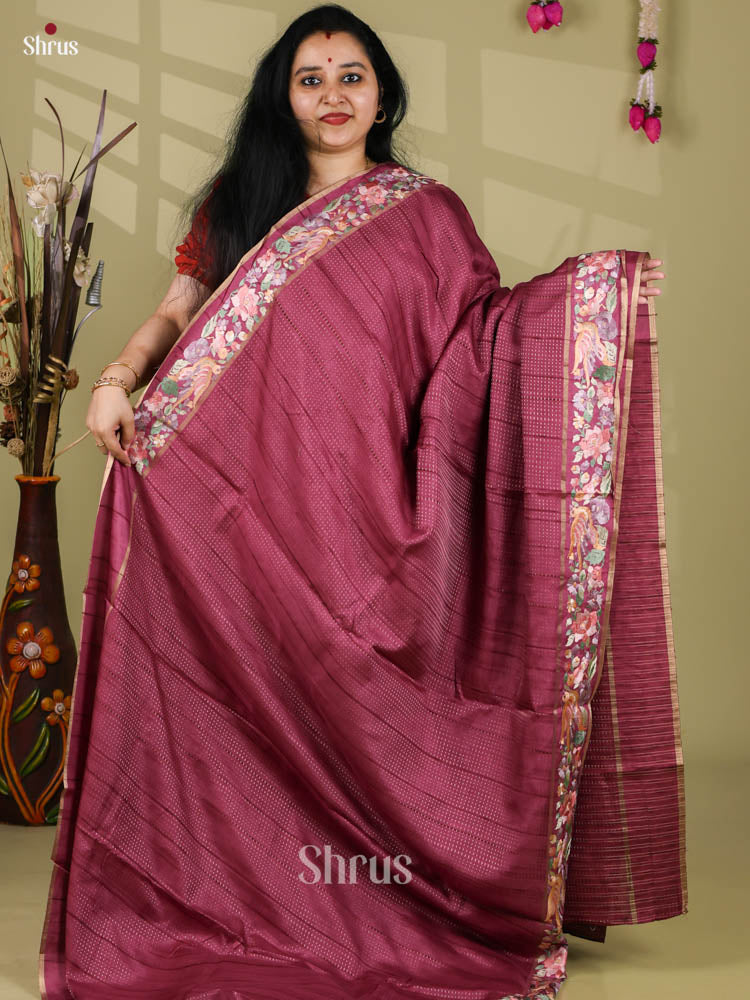 Tussar Embroidery Saree - EI24267
