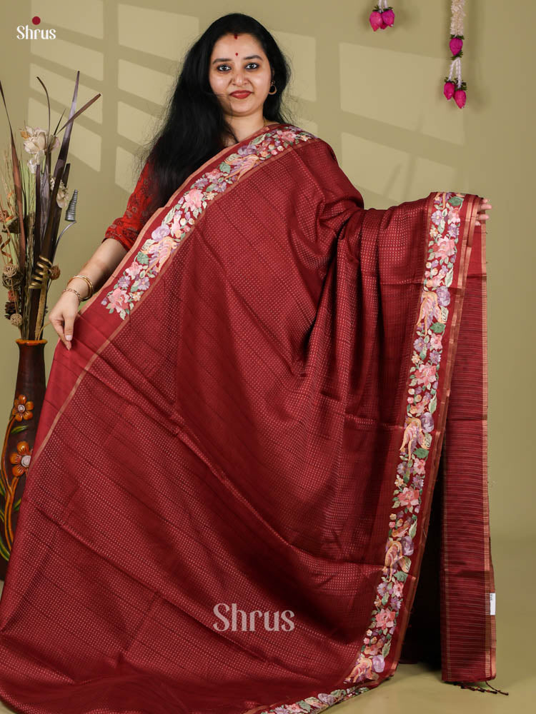 Tussar Embroidery Saree - EI24268