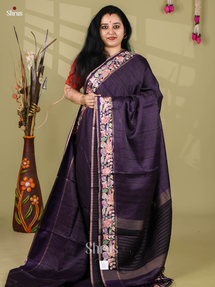 Tussar Embroidery Saree - EI24270