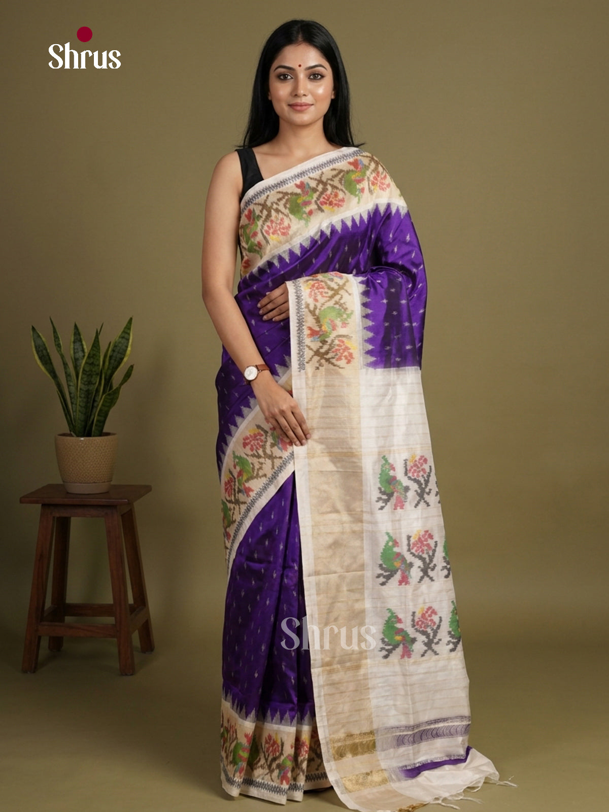 Ikkat Silk Saree - EI24281