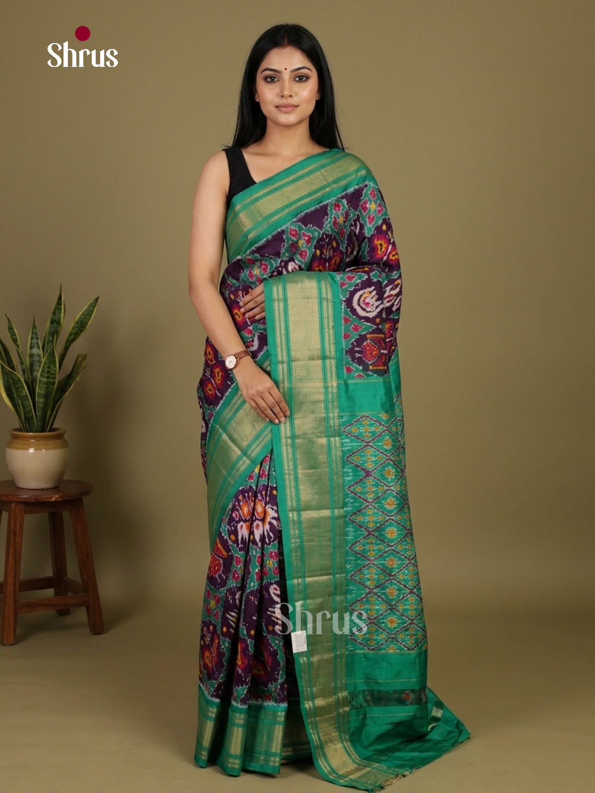 Ikkat Silk Saree - EI24288