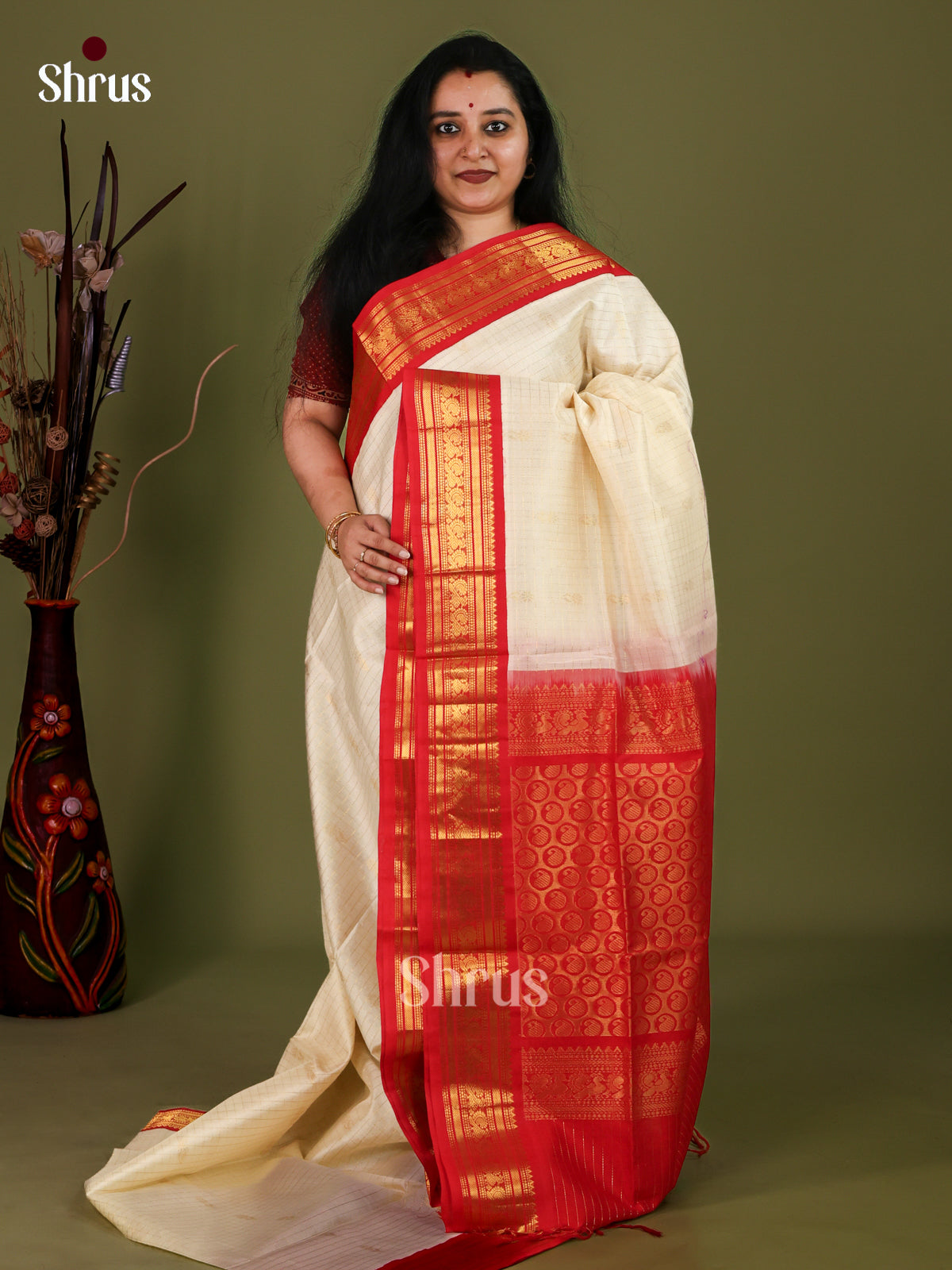 Silk Cotton Saree - EJ01020