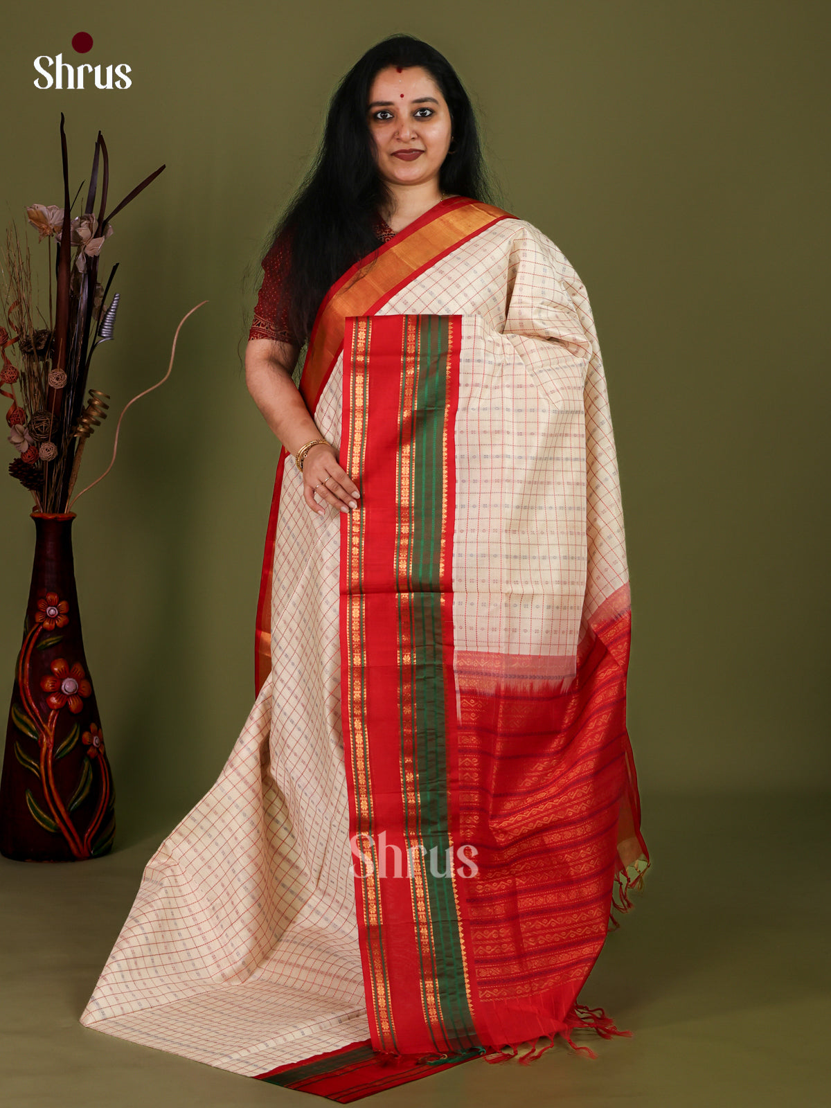 Silk Cotton Saree - EJ01074
