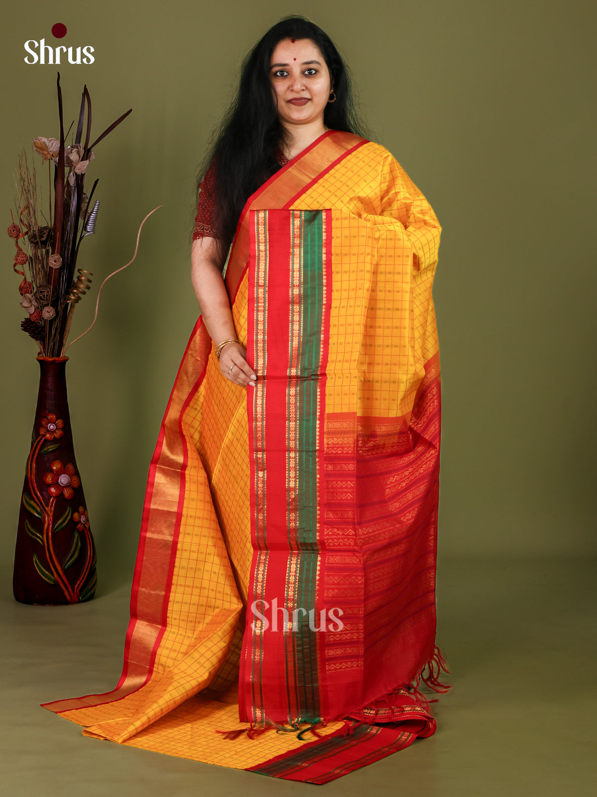 Silk Cotton Saree - EJ01076