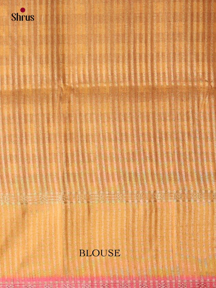 Pink & Cream - Semi Tussar Saree