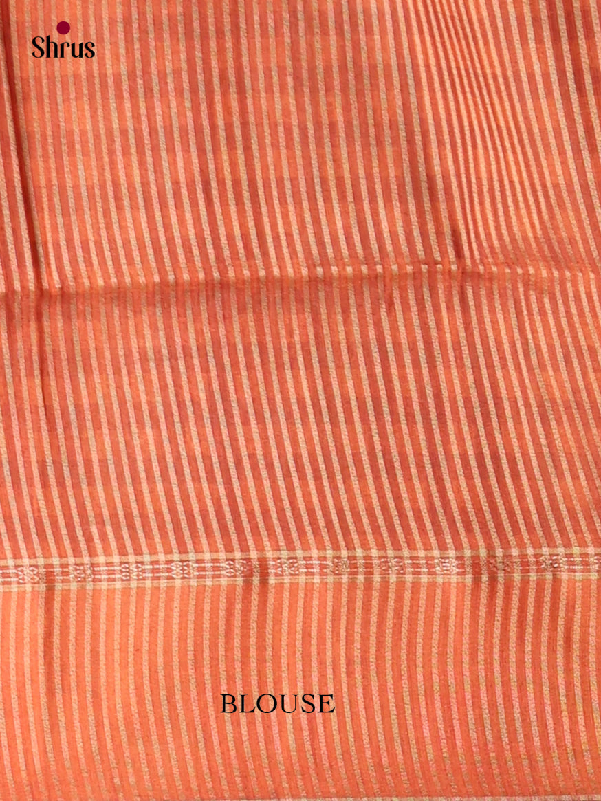 Purple & Orange - Semi Tussar Saree