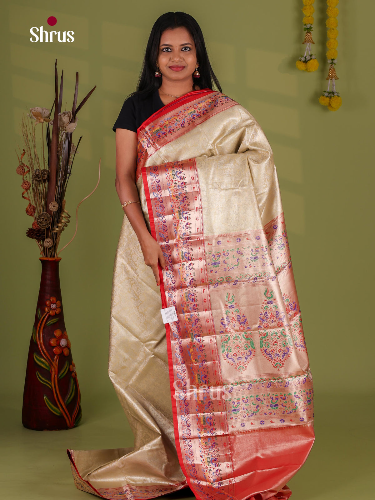Kanchipuram-halfpure Saree - EJ09086
