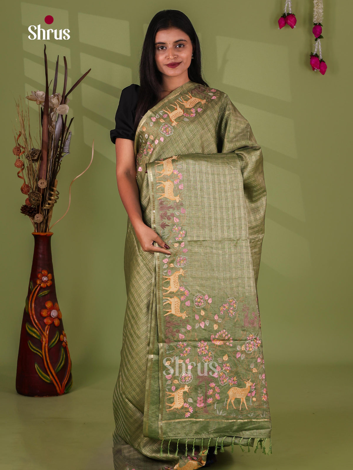 Tussar Embroidery Saree - EJ11026