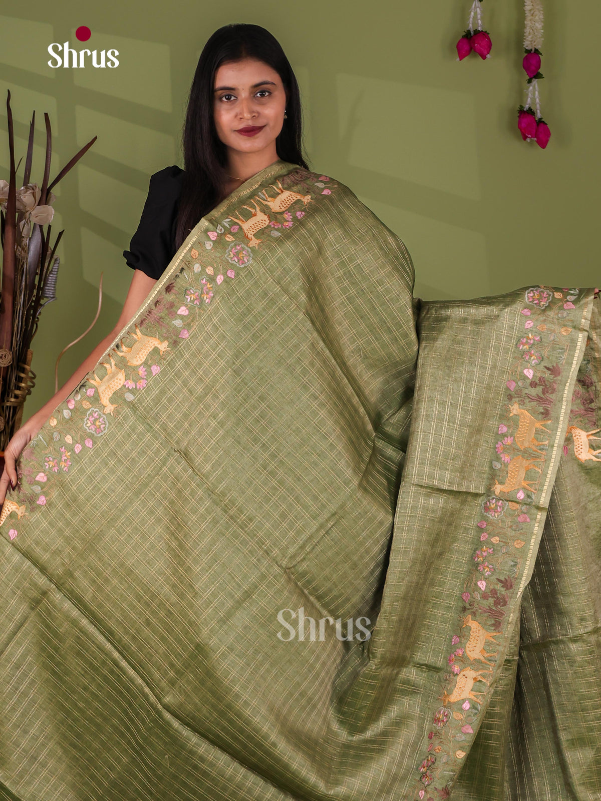 Tussar Embroidery Saree - EJ11026