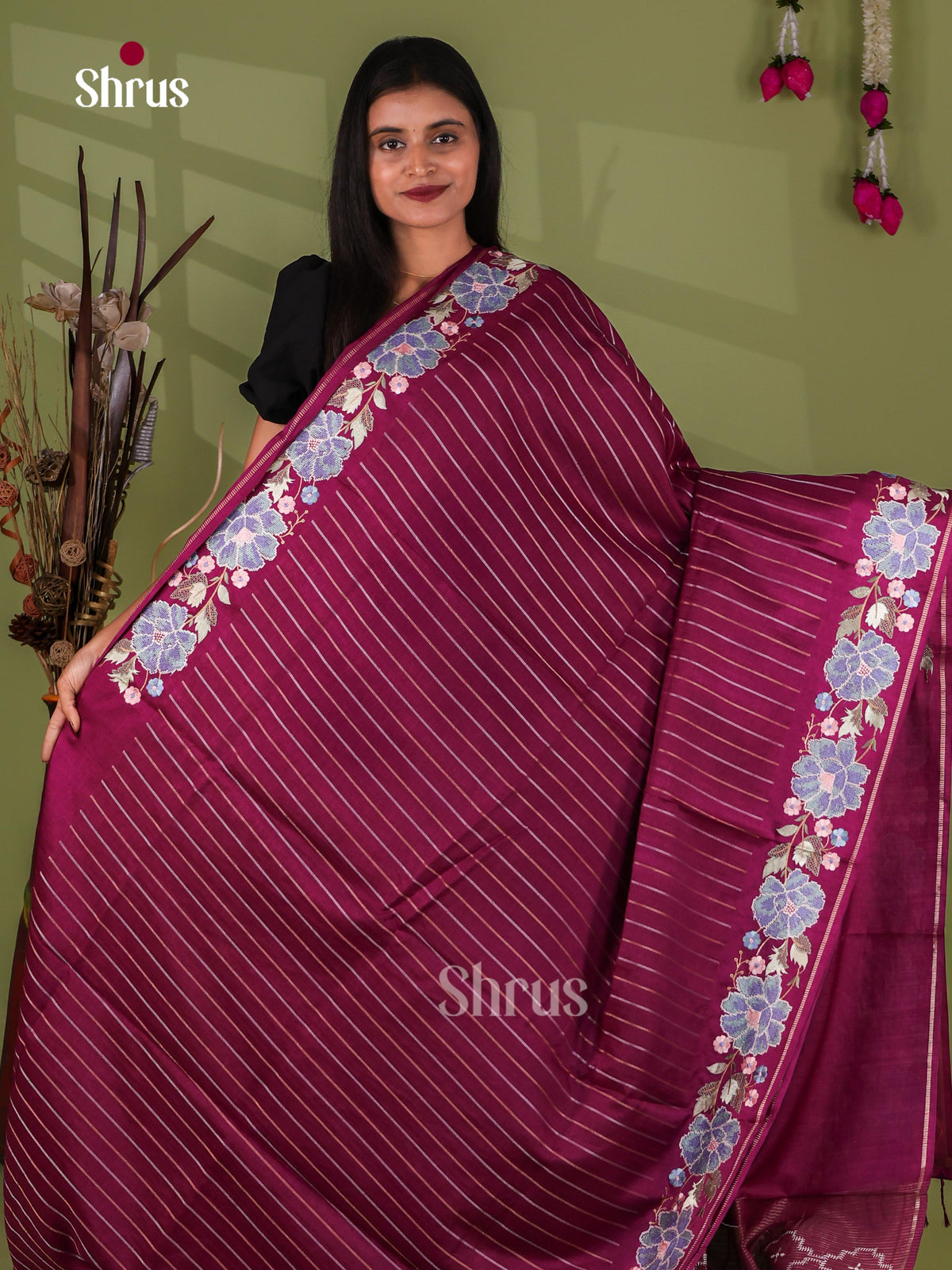 Tussar Embroidery Saree - EJ11041