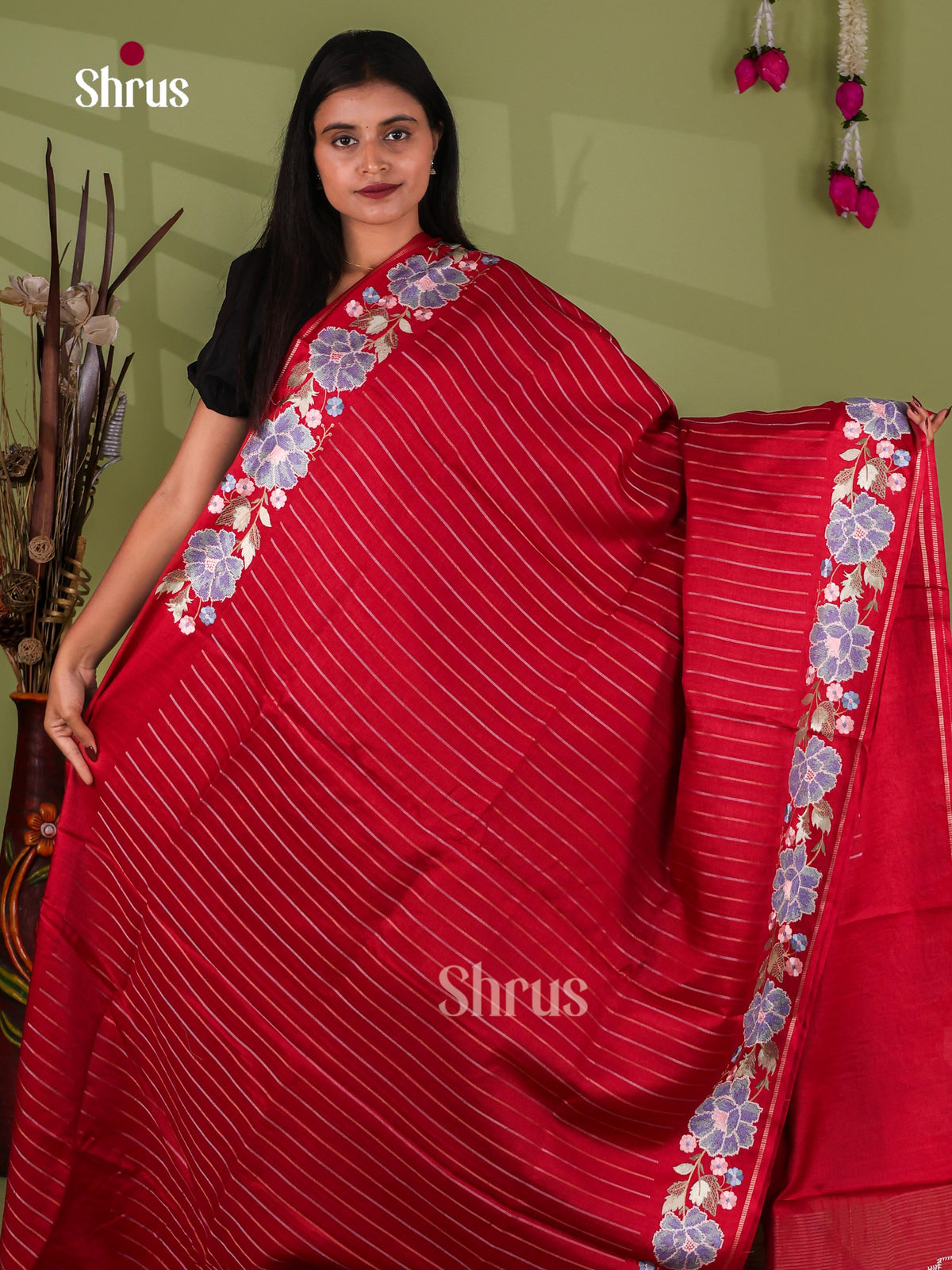 Tussar Embroidery Saree - EJ11044