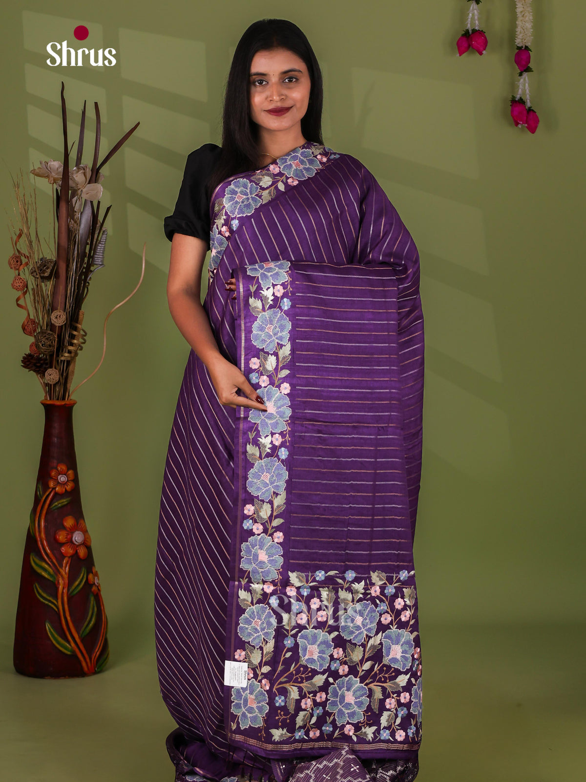 Tussar Embroidery Saree - EJ11045