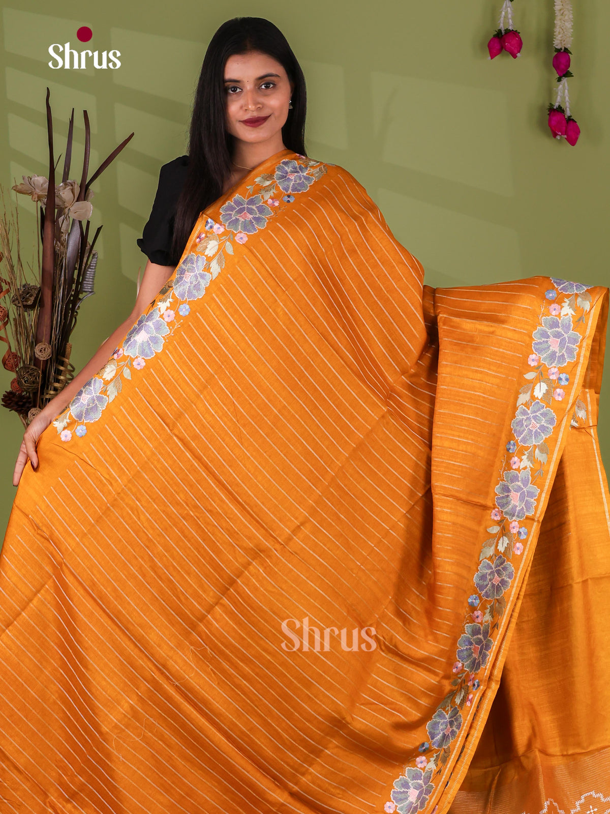 Tussar Embroidery Saree - EJ11049